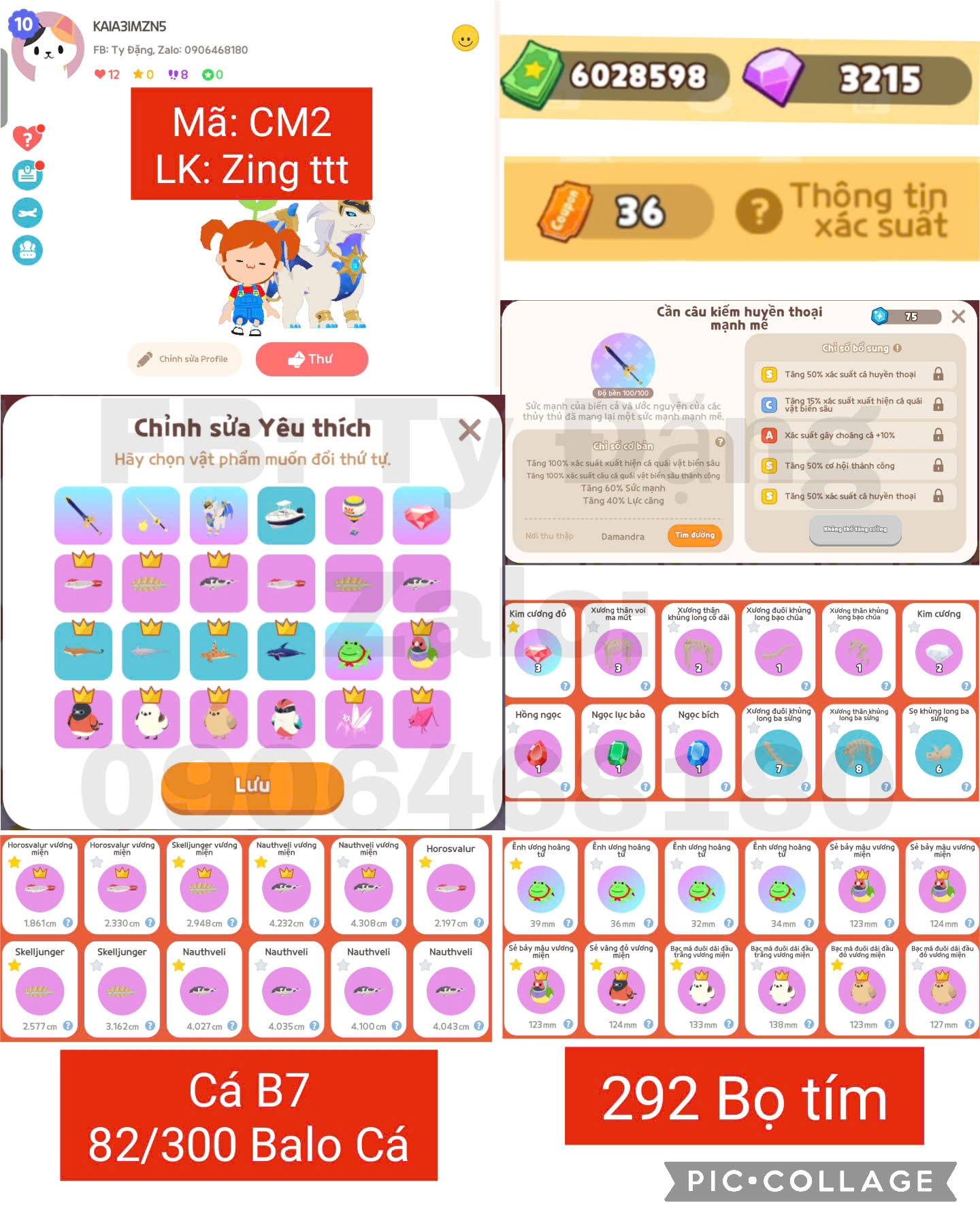 Tài khoản game: CẦN CÂU KIẾM HUYỀN THOẠI