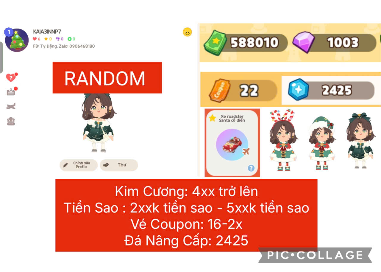Tài khoản game: ⭐50K⭐ACC RANDOM XE BAY ROADSTER SANTA, CÒN 2XX KC TÂN THỦ